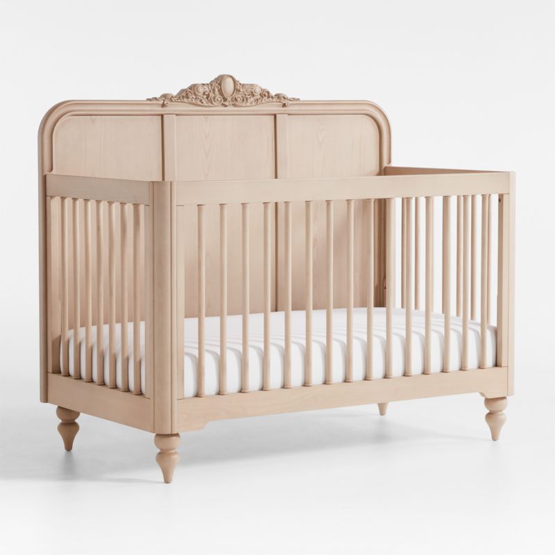 Lennox Carved Wood Convertible Baby Crib with Toddler Bed Rail by Leanne Ford added by Spoak Member