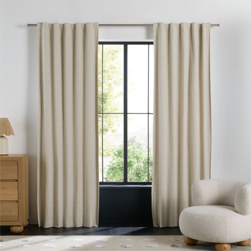 Stone Tan Lattice Herringbone Weave Blackout Curtain Panel 96" added by Spoak Member