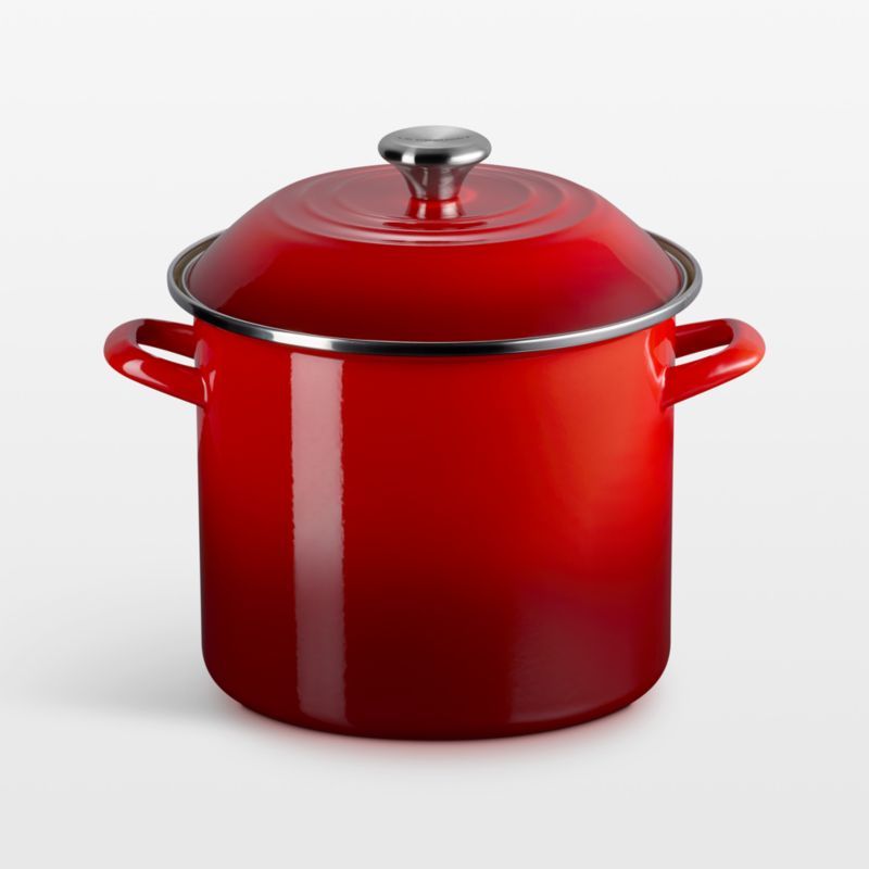 Le Creuset ® 10-Qt. Cerise Enameled Stockpot with Stainless Steel Knob added by Spoak Member