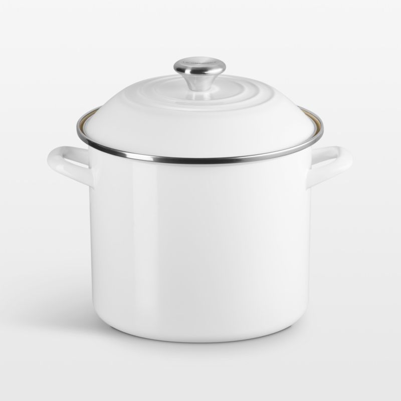 Le Creuset ® 10-Qt. White Enameled Stockpot with Stainless Steel Knob added by Spoak Member