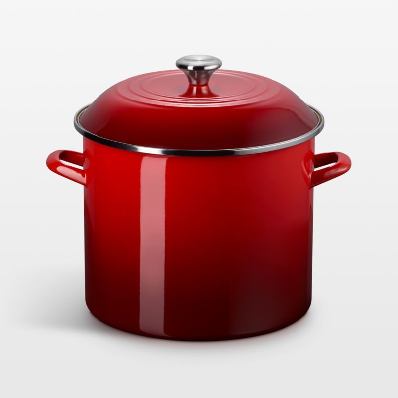 Le Creuset ® 16-Qt. Cerise Enameled Stockpot with Stainless Steel Knob added by Spoak Member