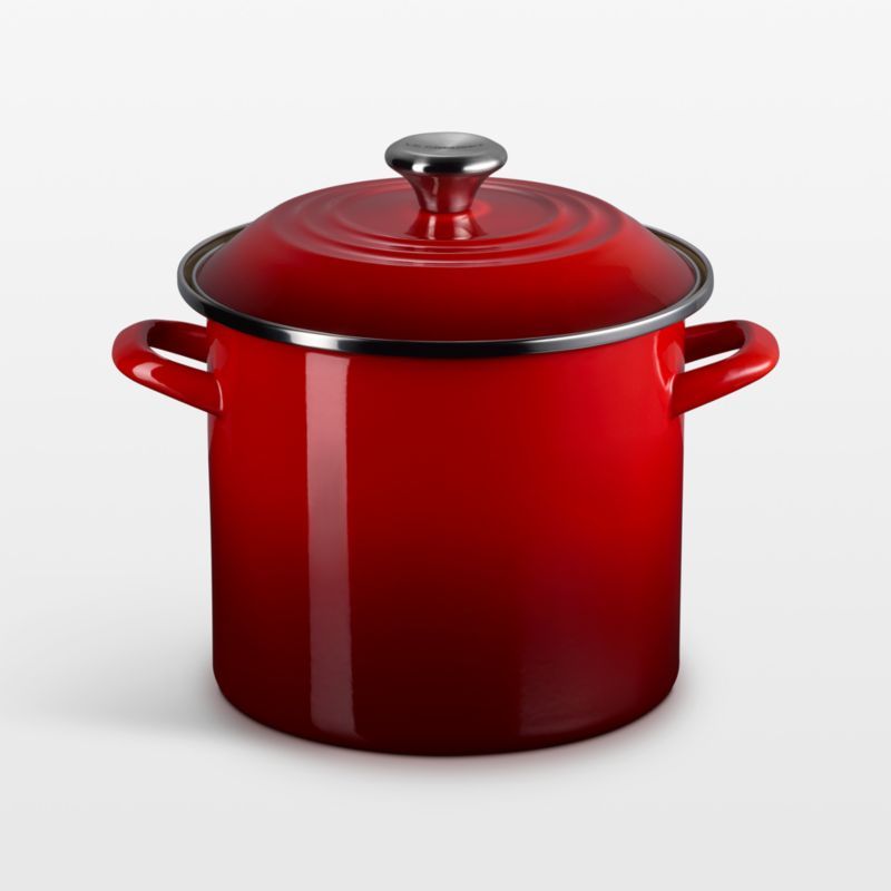 Le Creuset ® 8-Qt. Cerise Enameled Stockpot with Stainless Steel Knob added by Spoak Member