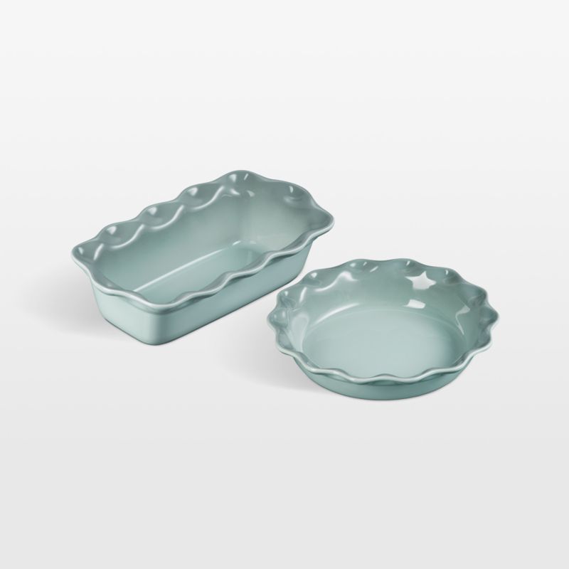 Le Creuset ® Sea Salt Fluted Ceramic Pie Dish and Loaf Pan Set added by Spoak Member