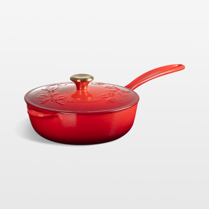 Le Creuset ® 2.25-Qt. Traditional Holly Cerise Round Saucier with Gold Knob added by Spoak Member