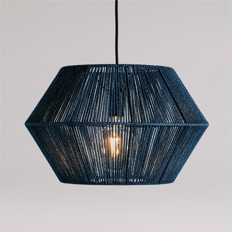Liam Geo Navy Blue Rope 19.25" Kids Pendant Ceiling Light added by Spoak Member