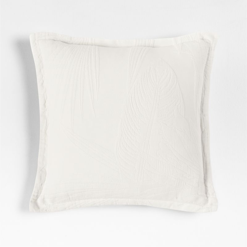 Lindoso Tonal Jacquard Palm Leaf 20x20 Arctic Ivory Throw Pillow with Down-Alternative Insert added by Spoak Member