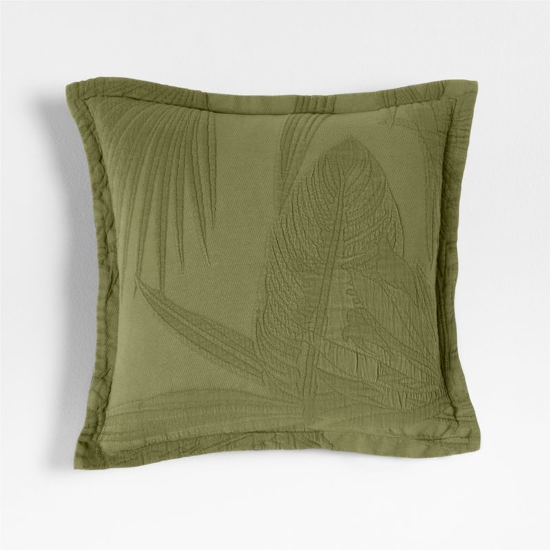Lindoso Tonal Jacquard Palm Leaf 20x20 Cyprus Green Throw Pillow with Down-Alternative Insert added by Spoak Member