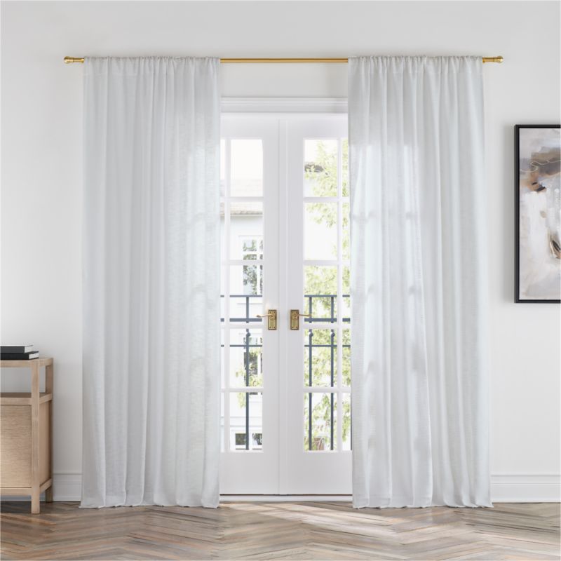 Lindstrom Organic Cotton White Curtain Panel 52"x120" + Reviews | Crate & Barrel added by Spoak Member