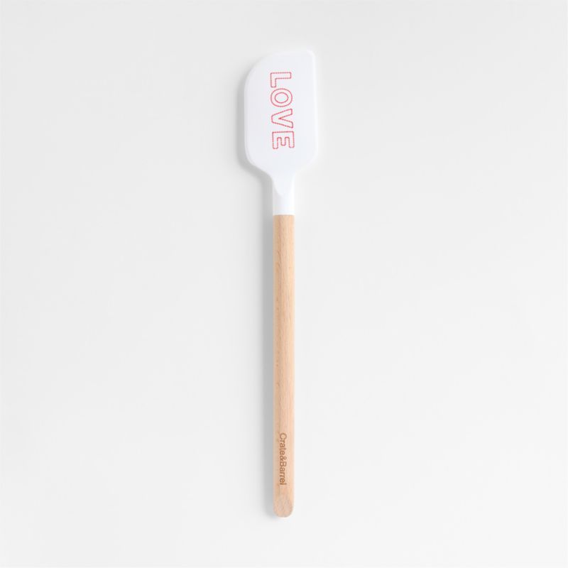 "LOVE" White Silicone and Wood Scraper Spatula added by Spoak Member