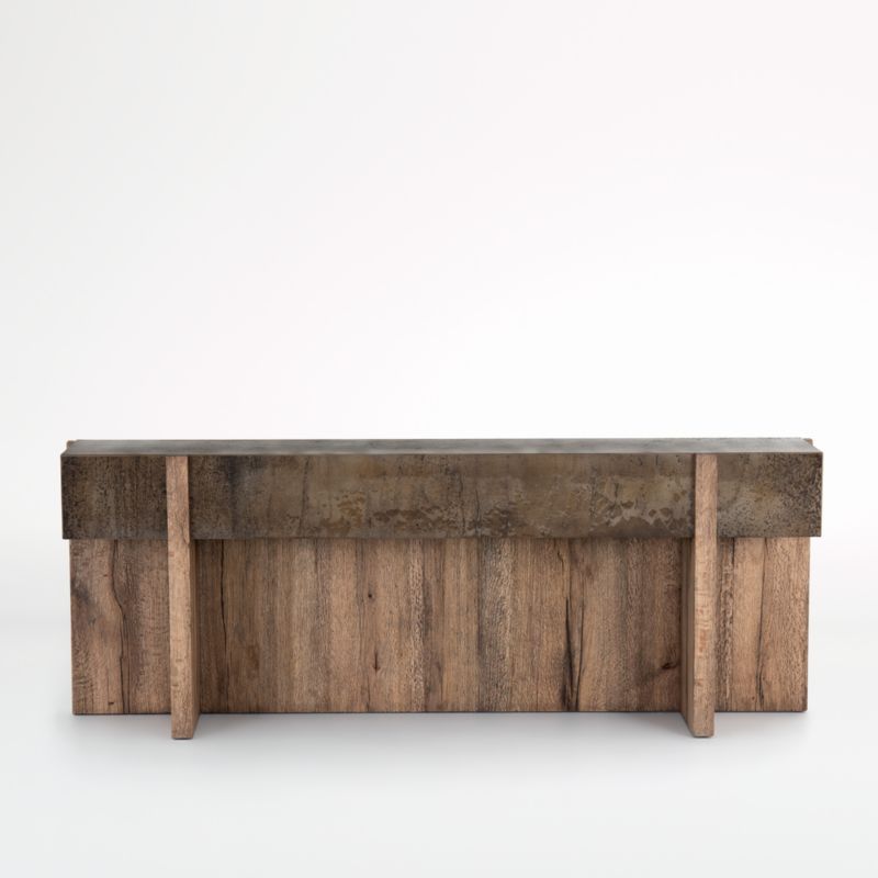 Mackinley 78.75" Rectangular Iron and Natural Oak Wood Console Table added by Spoak Member