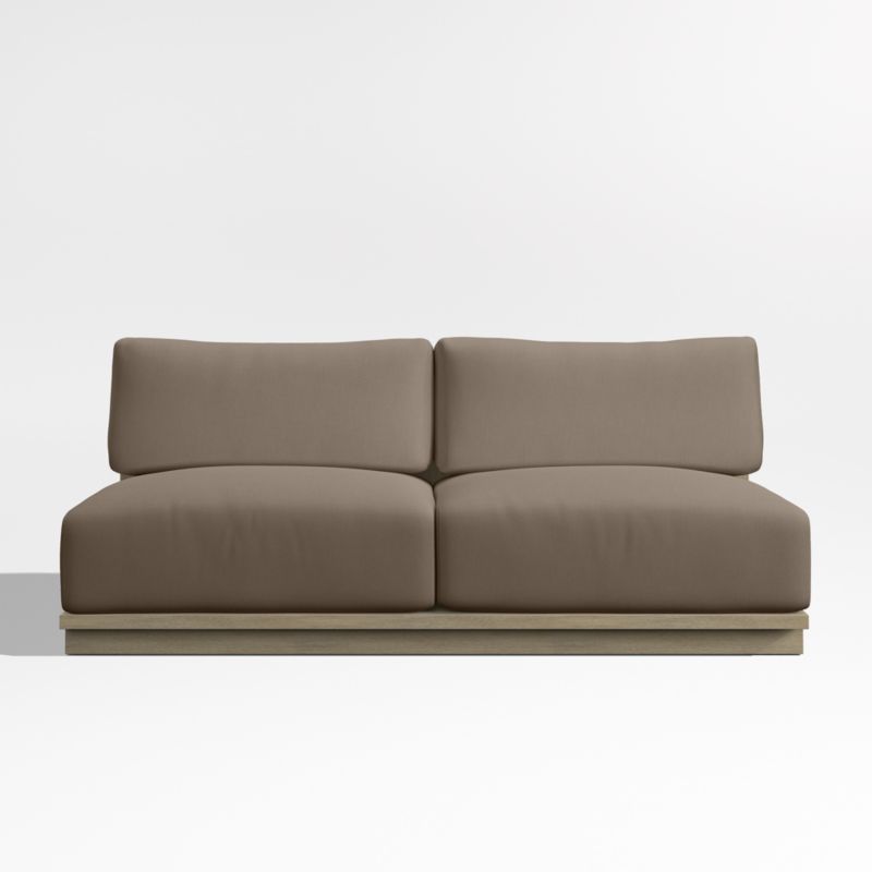 Mallorca 68" Wood Armless Outdoor Sofa with Cast Shale Brown Sunbrella ® Cushions added by Spoak Member