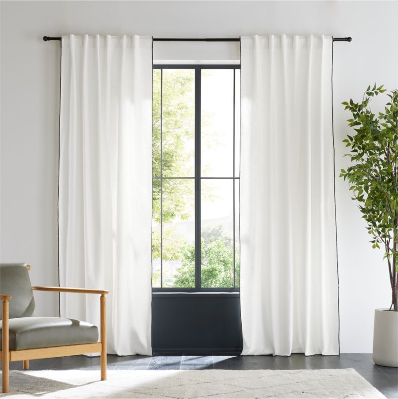Crisp White Merrow Stitch Organic Cotton Window Curtain Panel 52"x96" added by Spoak Member