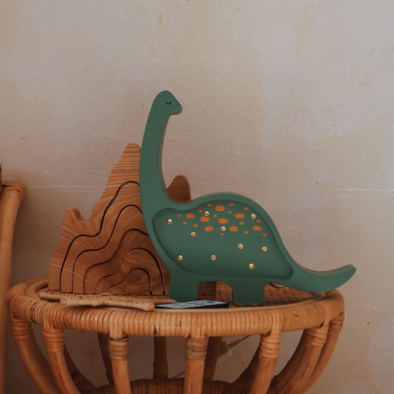 Little Lights Green Mini Dinosaur Kids Wood Table Lamp added by Spoak Member