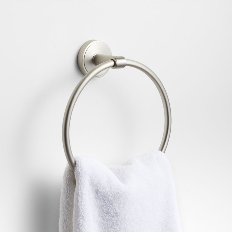 Modern Flat-End Brushed Nickel Bathroom Hand Towel Ring added by Spoak Member