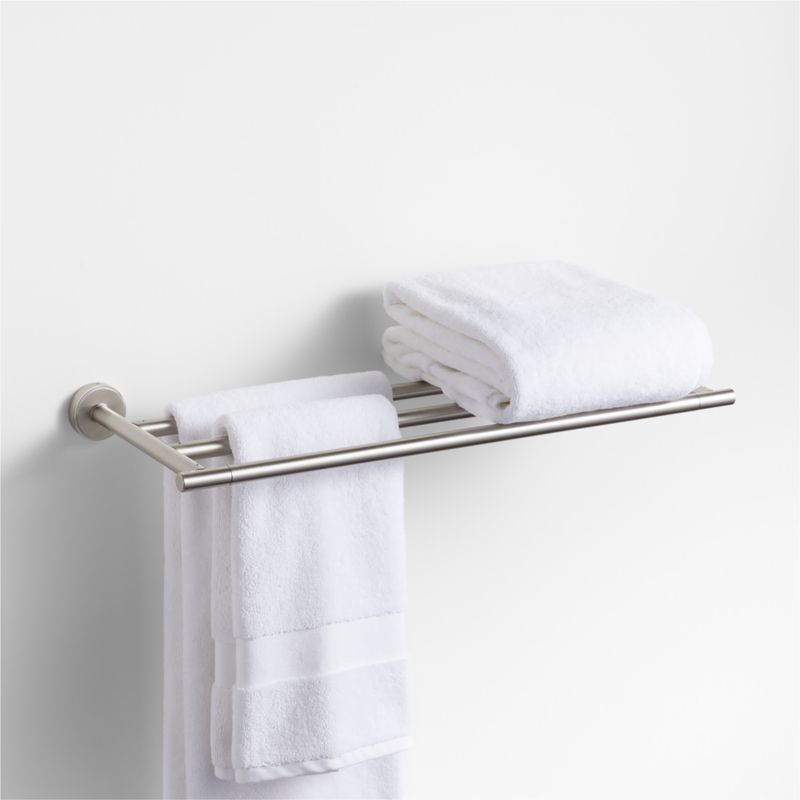 Modern Flat-End Brushed Nickel Wall-Mounted Bathroom Towel Rack added by Spoak Member