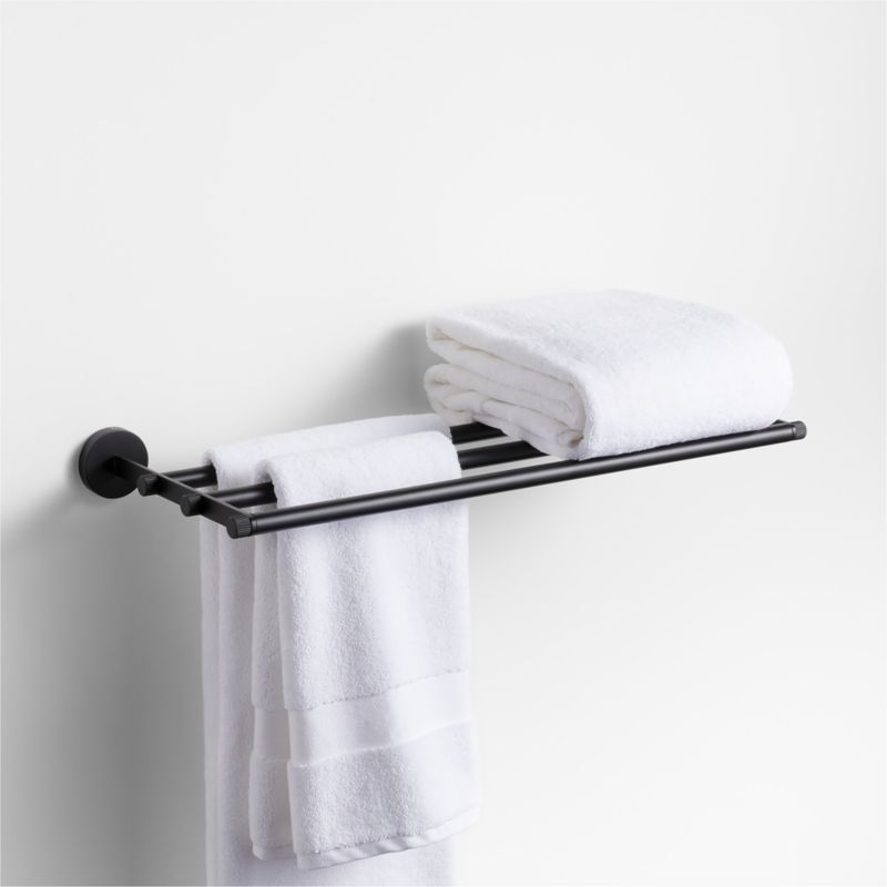 Modern Fluted Matte Black Wall-Mounted Bathroom Towel Rack added by Spoak Member