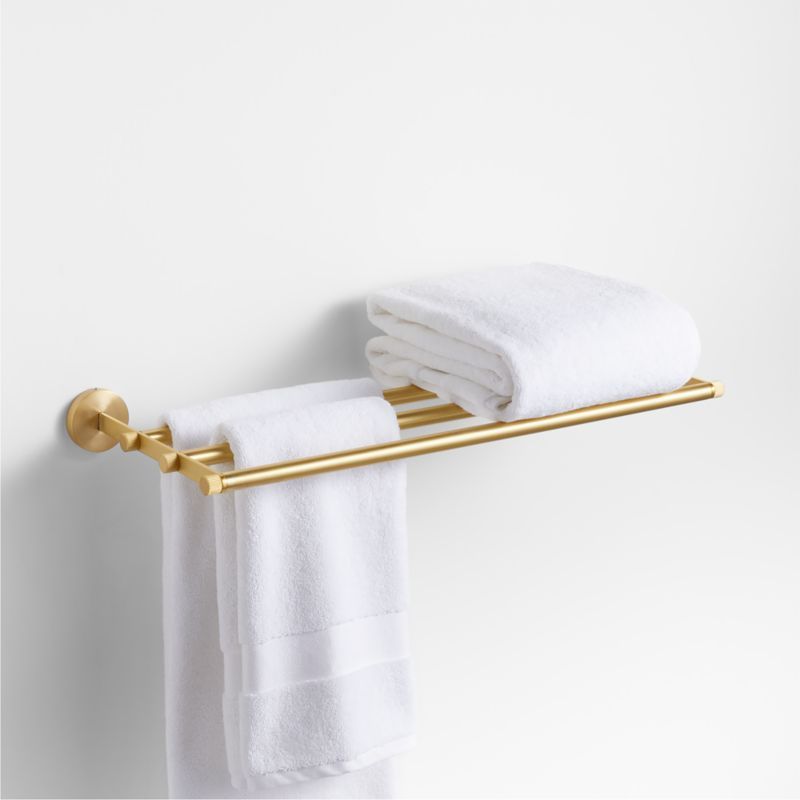 Modern Fluted Brushed Brass Wall-Mounted Bathroom Towel Rack added by Spoak Member