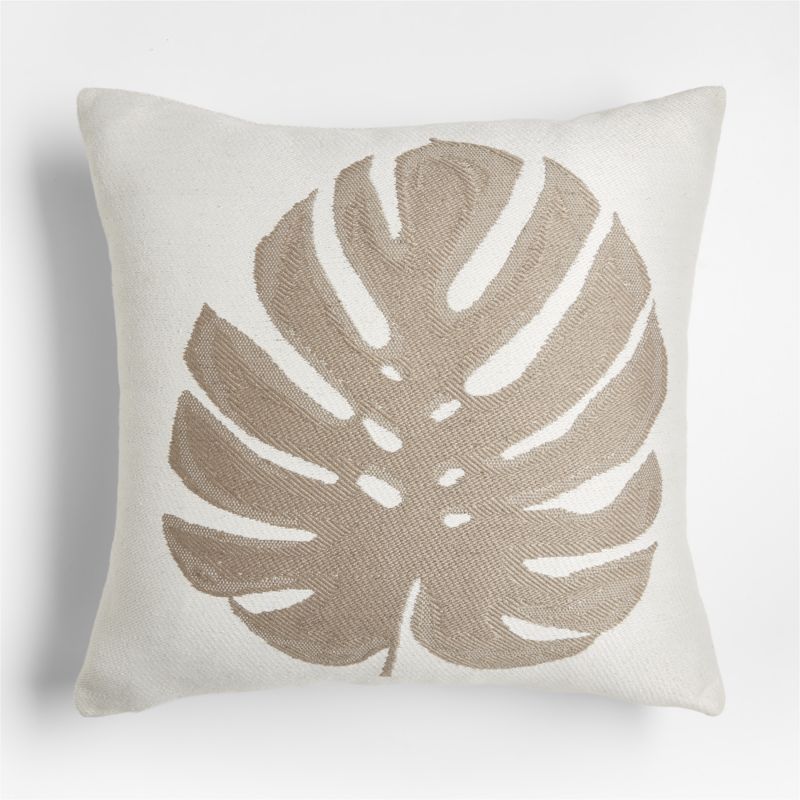 Monstera Jacquard 20"x20" Loggia Tan Outdoor Throw Pillow added by Spoak Member