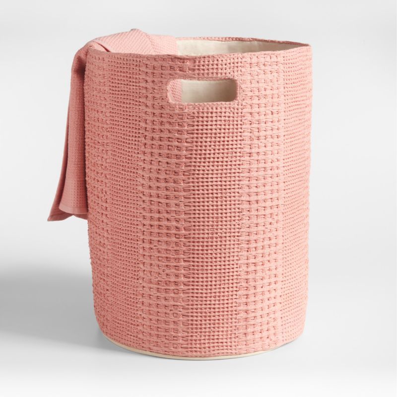 Nella Rose Pink Cotton Waffle Weave Kids Hamper with Handles added by Spoak Member