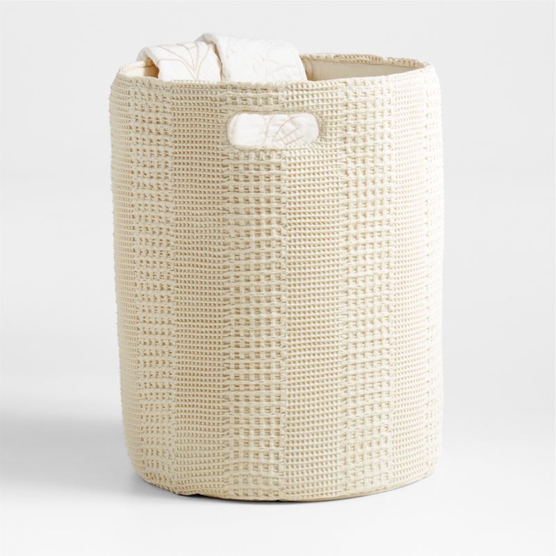 Nella Cream Cotton Waffle Weave Kids Hamper with Handles added by Spoak Member