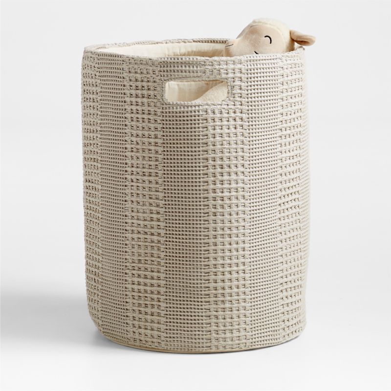 Nella Grey Cotton Waffle Weave Kids Hamper with Handles added by Spoak Member
