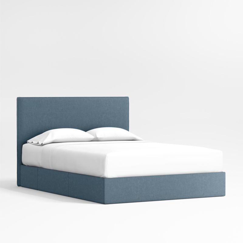 Noa Denim Blue Upholstered Flange Kids Full Storage Bed added by Spoak Member