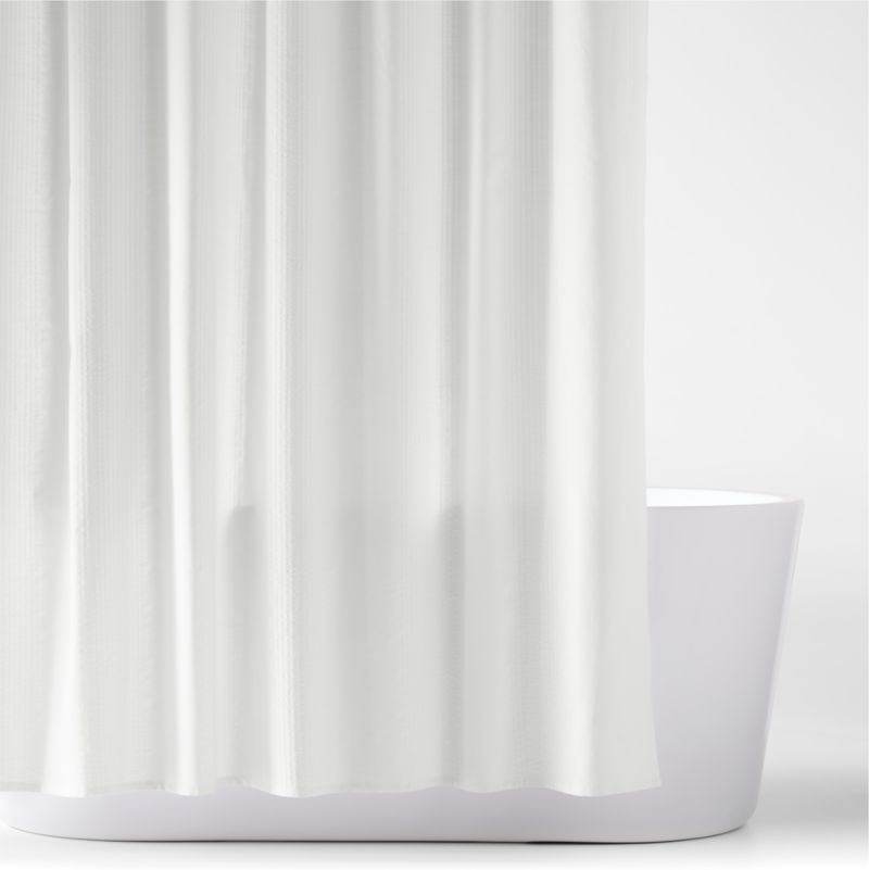 Organic Cotton White Seersucker Shower Curtain added by Spoak Member