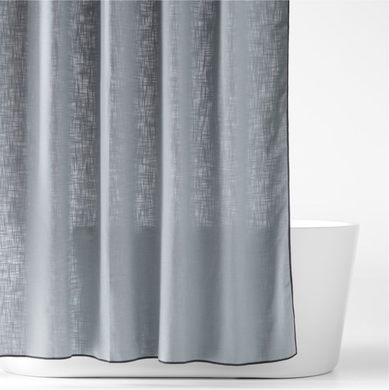 Organic Cotton Mist Blue Merrow Stitch Shower Curtain added by Spoak Member