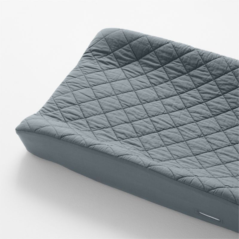 Cozy Cloud Slate Blue Washed Organic Cotton Changing Pad Cover added by Spoak Member