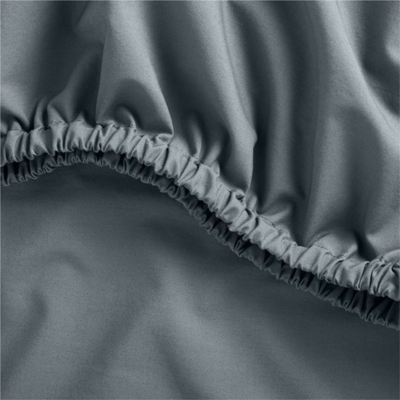 Cozy Cloud Slate Blue Washed Organic Cotton Baby Crib Fitted Sheet added by Spoak Member