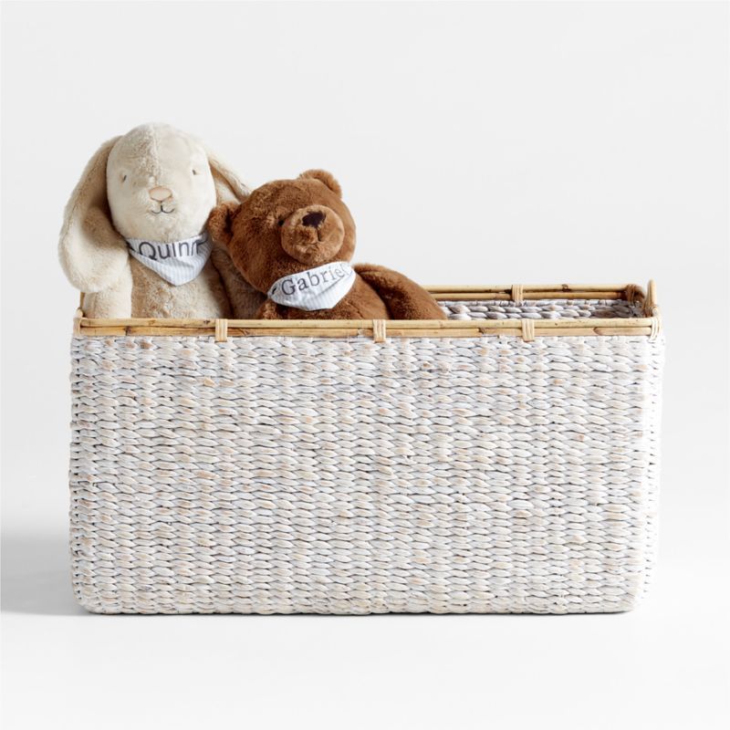 Osana White Wicker Large Toy Storage Bin with Rattan Handles added by Spoak Member