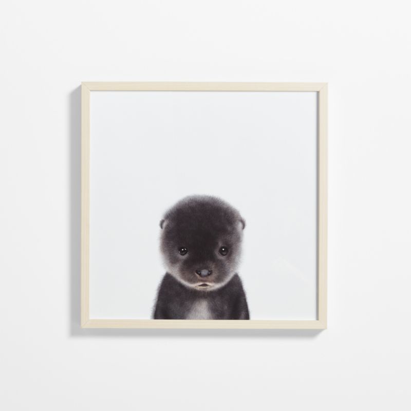 Baby Sea Otter Maple Wood Framed Wall Art Print added by Spoak Member