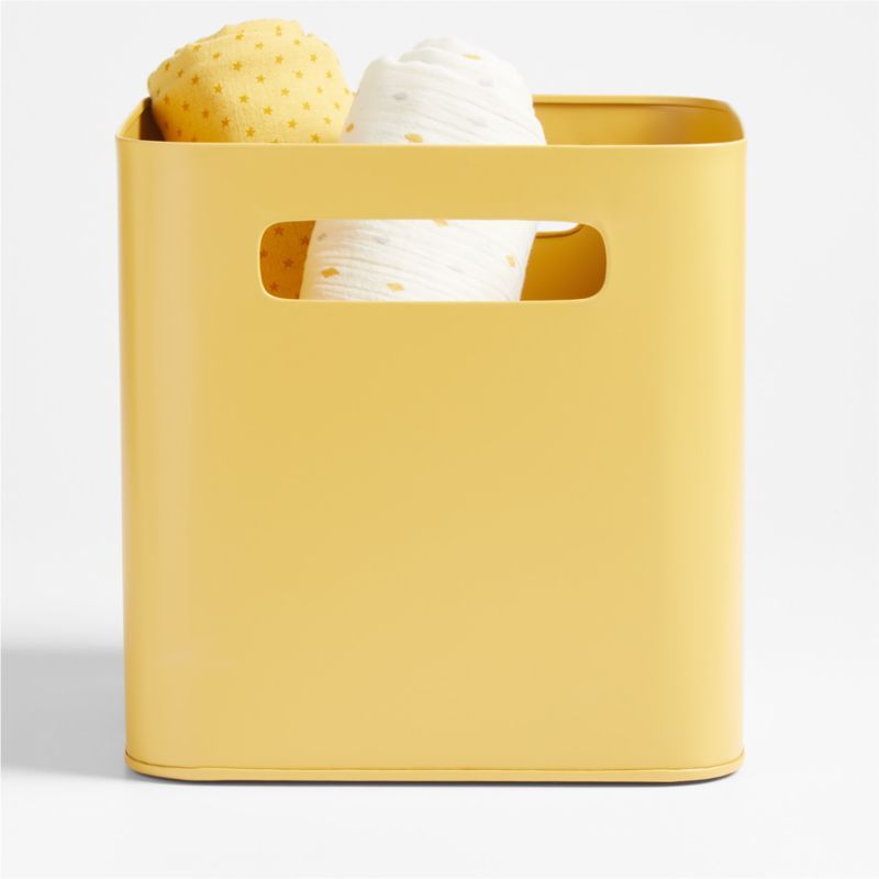 Outline Ochre Yellow Metal Storage Bin with Handles added by Spoak Member