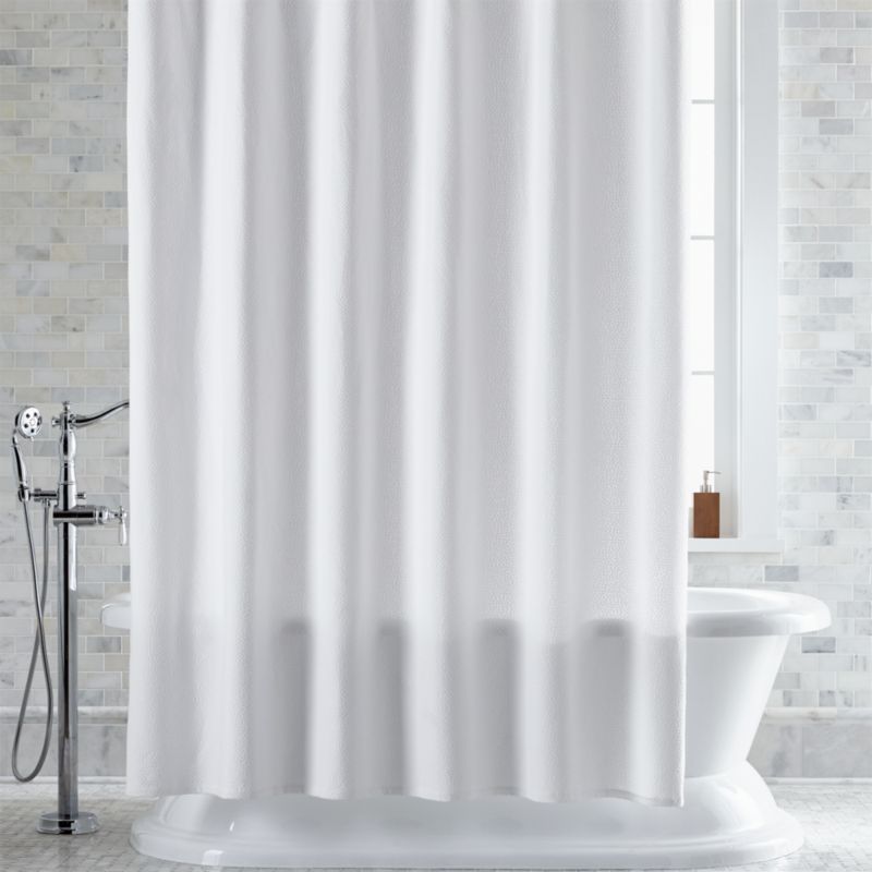 Organic Cotton Pebble Matelasse White Shower Curtain added by Spoak Member