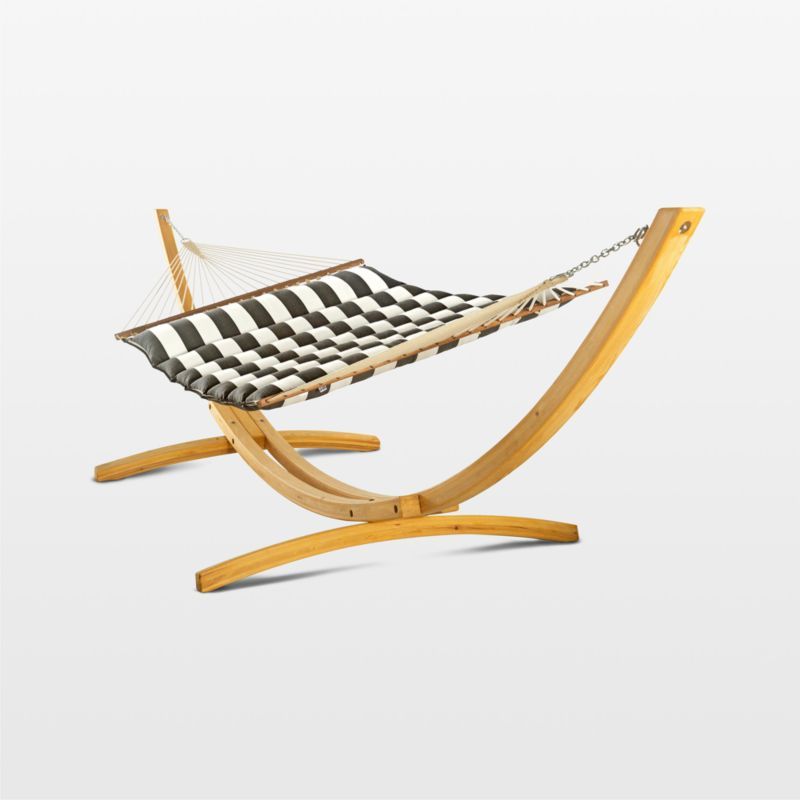 Pillowtop Black Stripe Outdoor Hammock with Stand added by Spoak Member