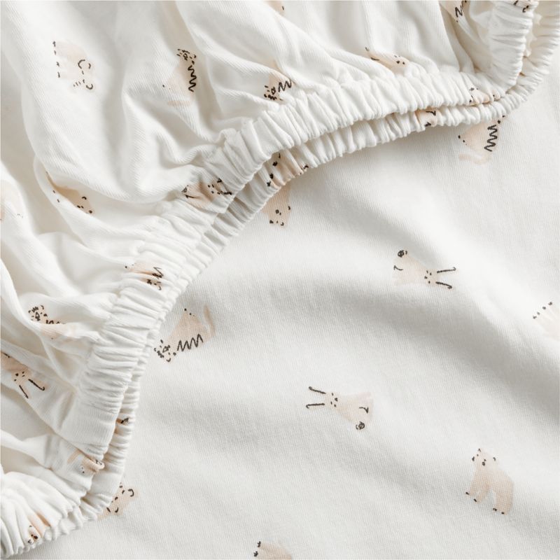 Baby's First Pink Animal Organic Cotton Heathered Jersey Baby Crib Fitted Sheet added by Spoak Member