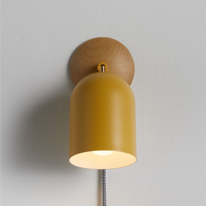 Pixi Ochre Metal and Wood Kids Swivel Plug-In Wall Sconce added by Spoak Member