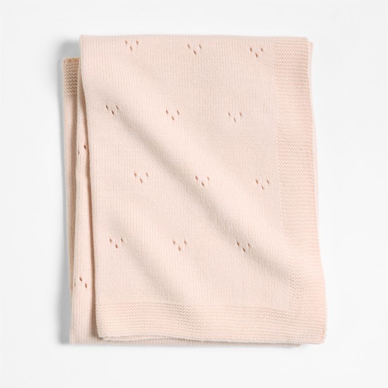 Pointelle Knit Elegant Pink Baby Stroller Blanket added by Spoak Member
