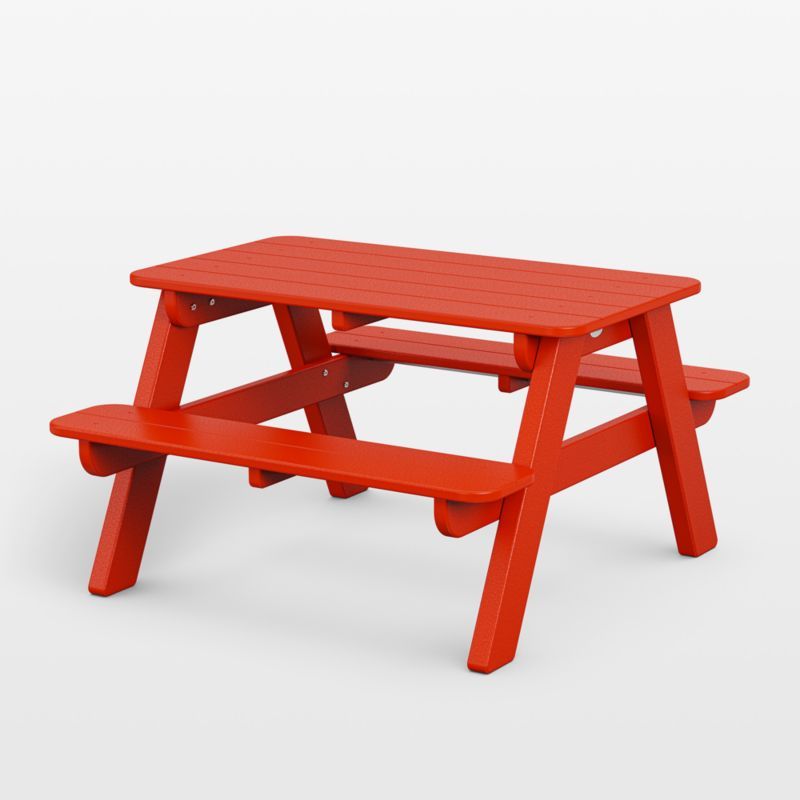 Sunset Red Outdoor Kids Picnic Table by POLYWOOD ® added by Spoak Member