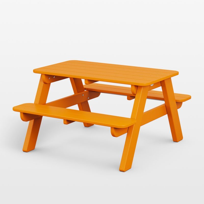 Tangerine Orange Outdoor Kids Picnic Table by POLYWOOD ® added by Spoak Member