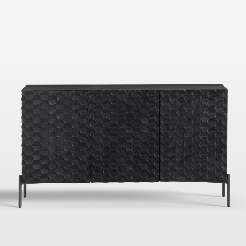 Raffael 49.5" Black Carved Wood Storage Media Console added by Spoak Member