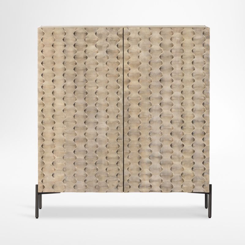 Raffael 39" Grey Wash Wood Bar Cabinet with Storage added by Spoak Member
