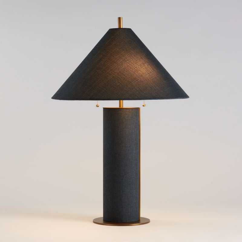Remi Blue Linen Table Lamp 31.75" added by Spoak Member