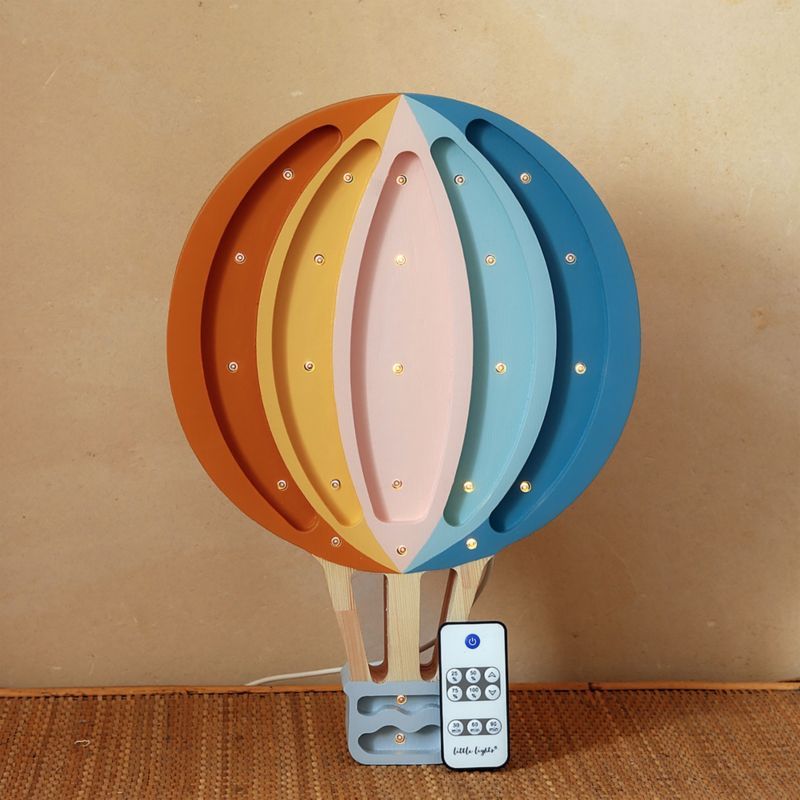 Little Lights Retro Rainbow Hot Air Balloon Kids Wood Table Lamp added by Spoak Member