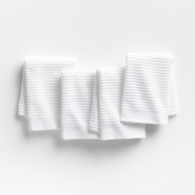 Ribbed Bar Mop White Organic Cotton Dish Cloths, Set of 4 added by Spoak Member