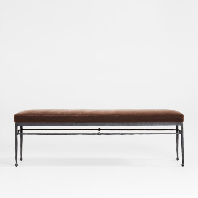 Rodin Brown Velvet Bench by Athena Calderone added by Spoak Member