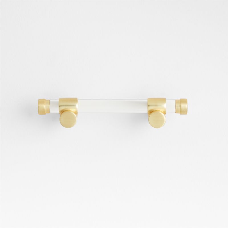 Round Acrylic Brushed Brass Cabinet Drawer Bar Pull 3" added by Spoak Member