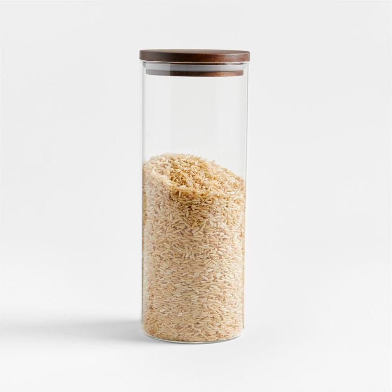 Crate & Barrel Large Glass Canister with Wood Lid added by Spoak Member