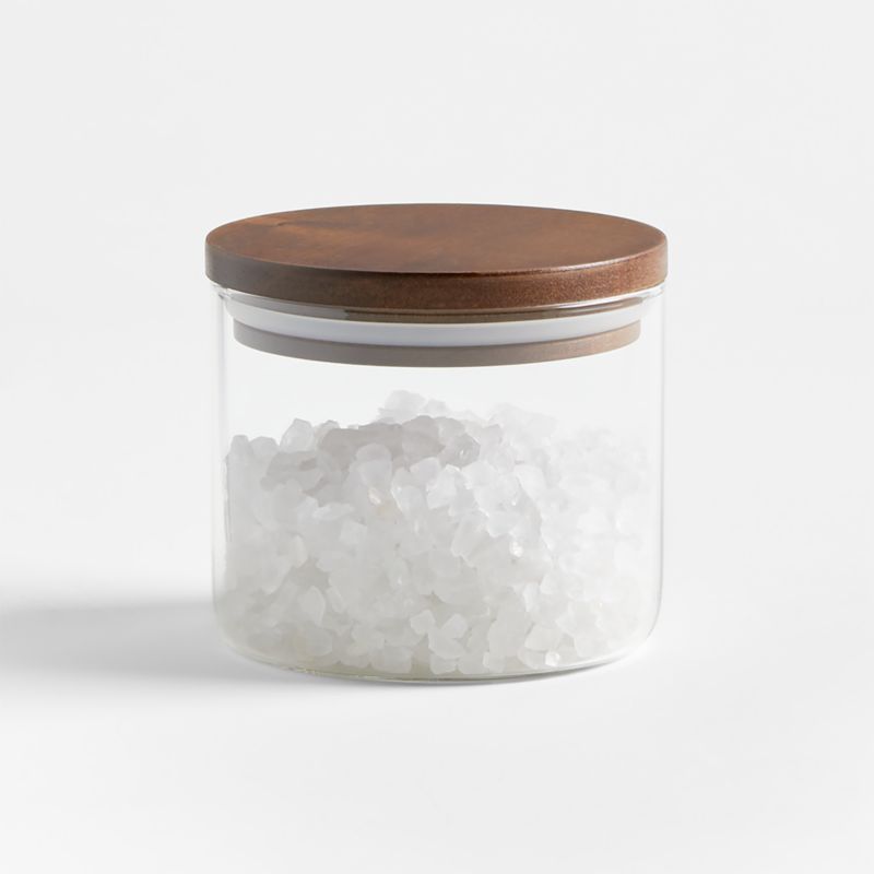 Crate & Barrel Small Glass Canister with Wood Lid added by Spoak Member