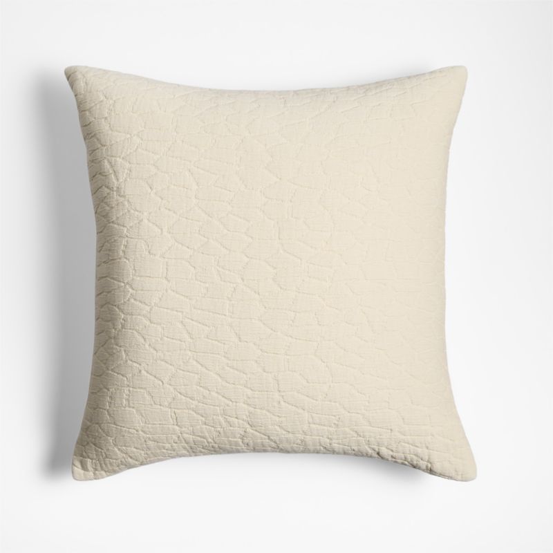 Ruched Jacquard Organic Cotton 20x20 Travertine Beige Throw Pillow with Feather Insert added by Spoak Member